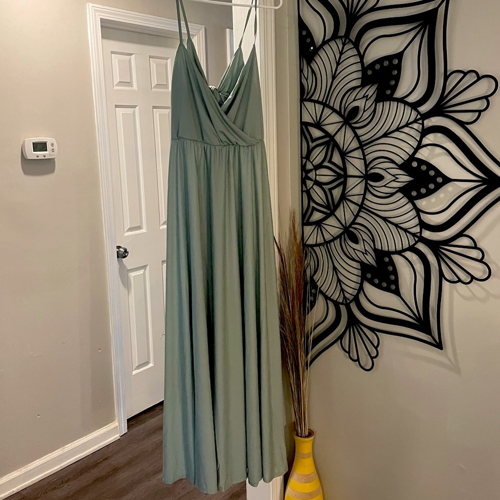 Sage green ASOS Design maxi dress